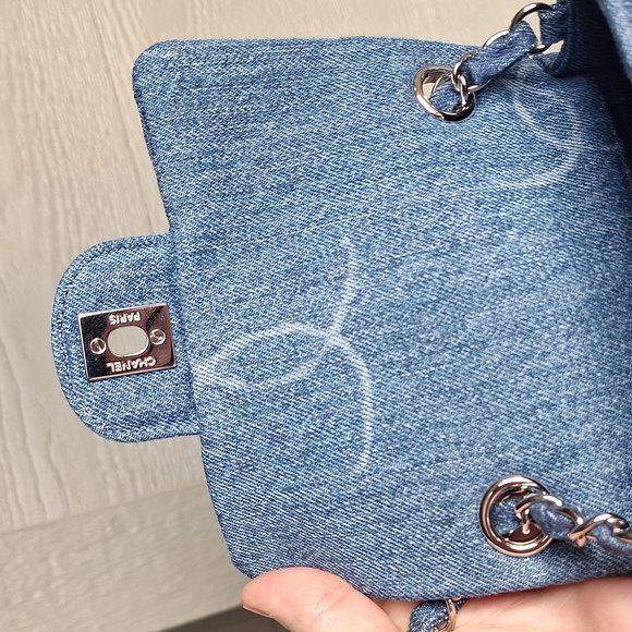Chanel interlocking CC denim mini flap bag nearly FULL SET - Picture 9 of 14